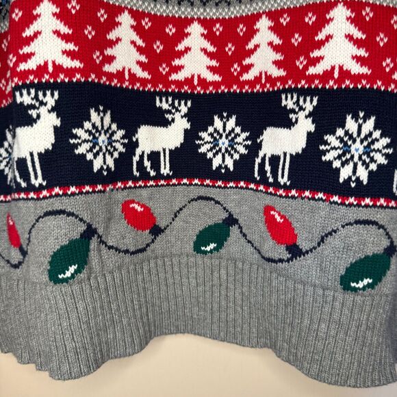 NEW Christmas men's size XL ugly holiday party reindeer trees fair isle sweater - Picture 8 of 10